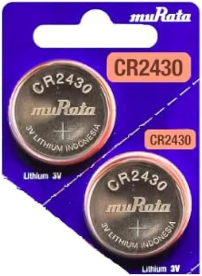 Murata CR2430 Battery 3V Lithium Coin Cell - Replaces Sony CR2430 (2 Batteries)